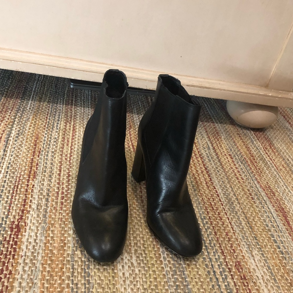 Sam Edelman Black Leather Heeled Boots Size 9